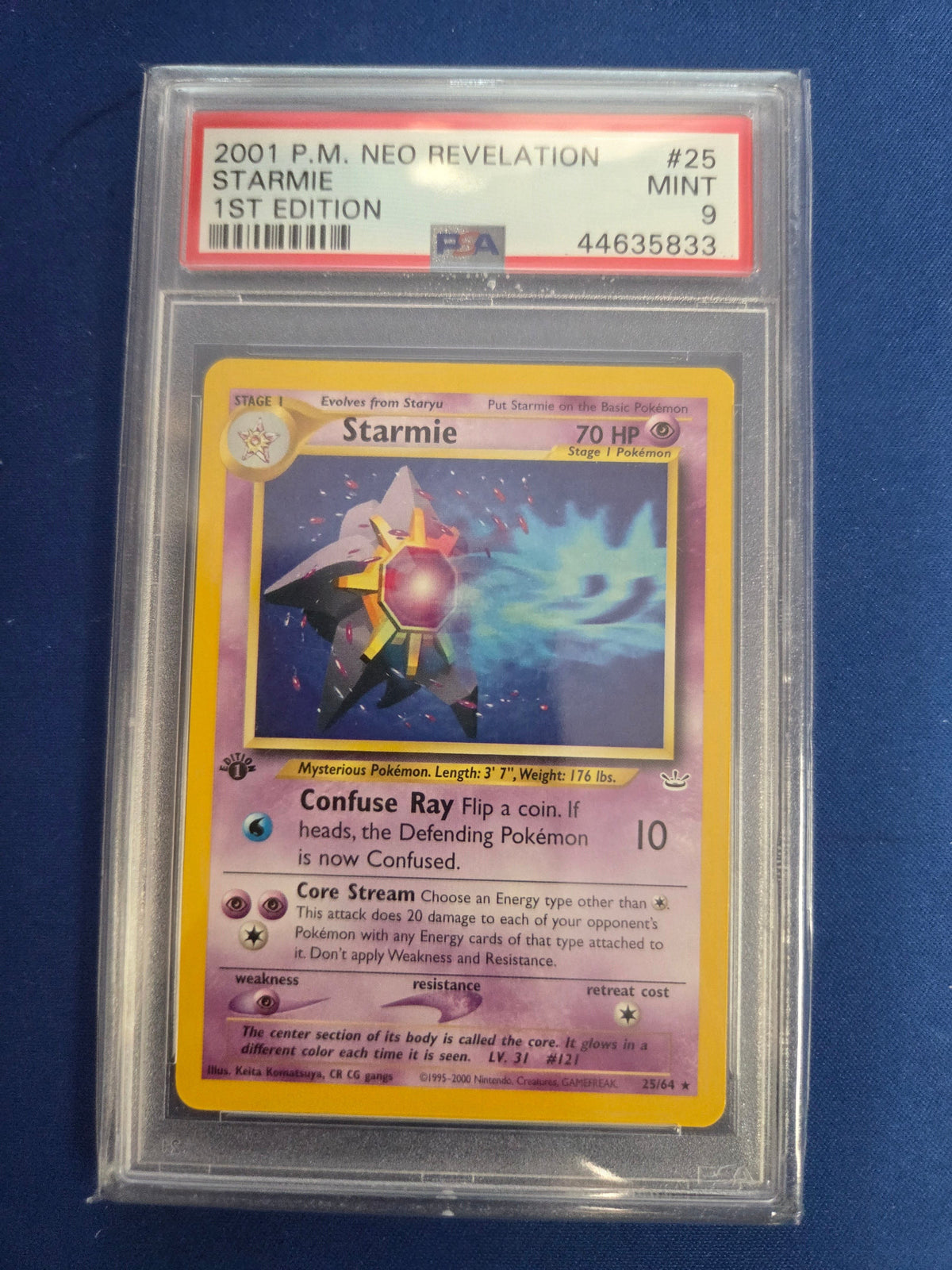 PSA 9 Starmie Neo Revelation 1st edition #25 (Cabinet)