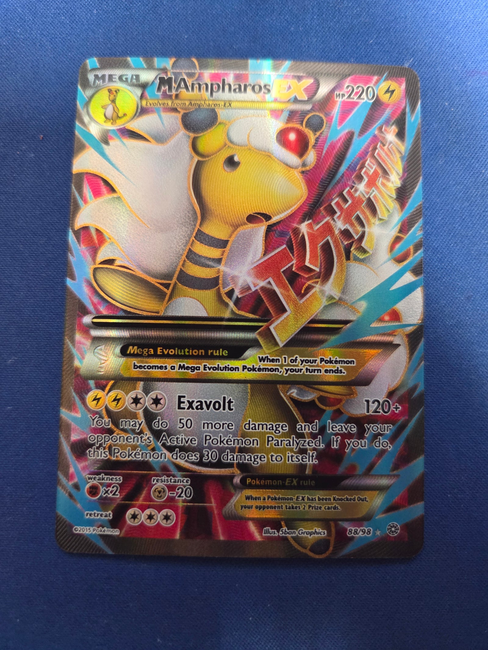 M Ampharos EX (88 Full Art) (88)/98 Ultra Rare Holofoil (Cabinet-NM)