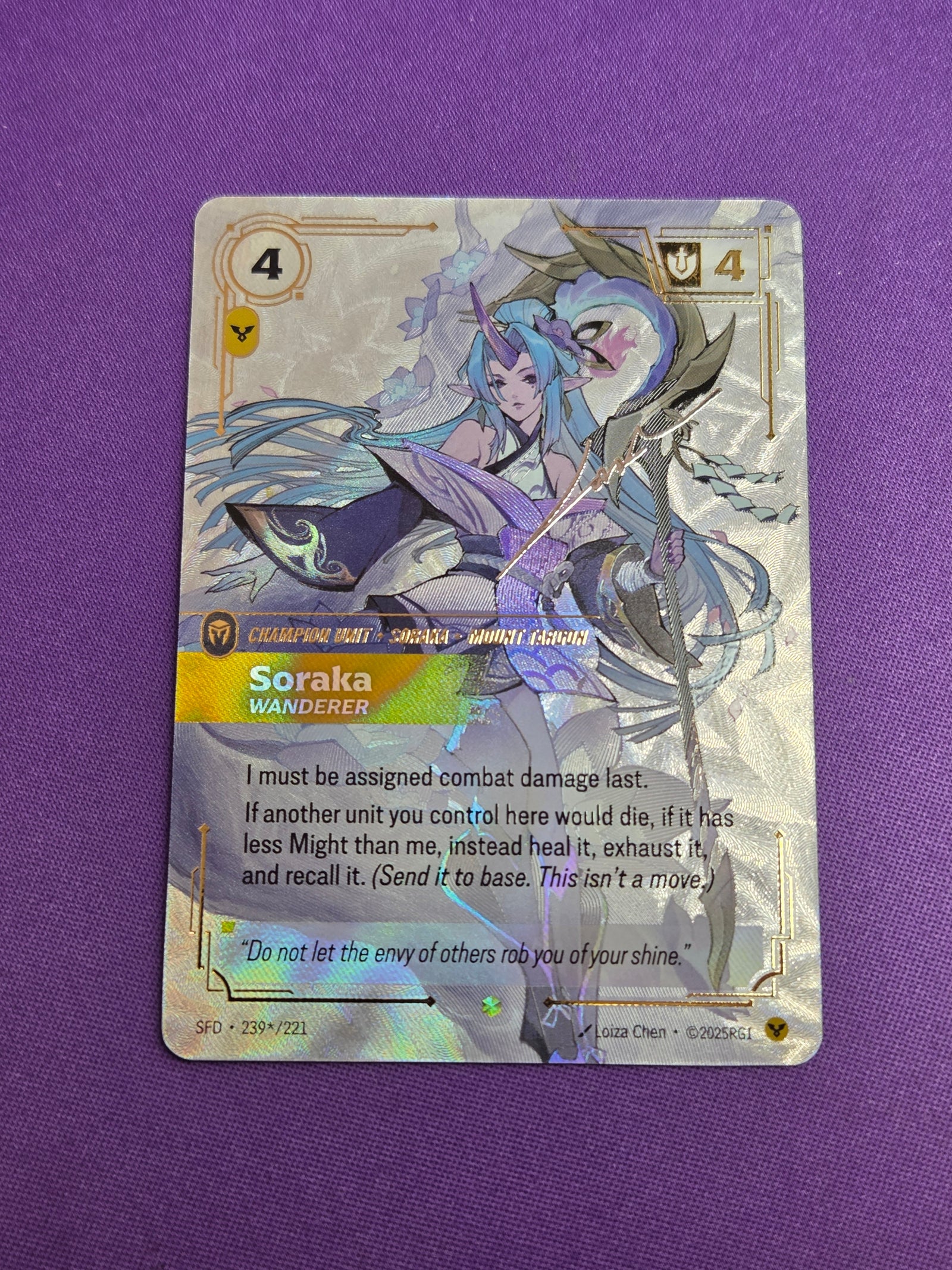 Soraka, Wanderer (Signature) (239*/221) - Spiritforged Foil (Cabinet-NM)