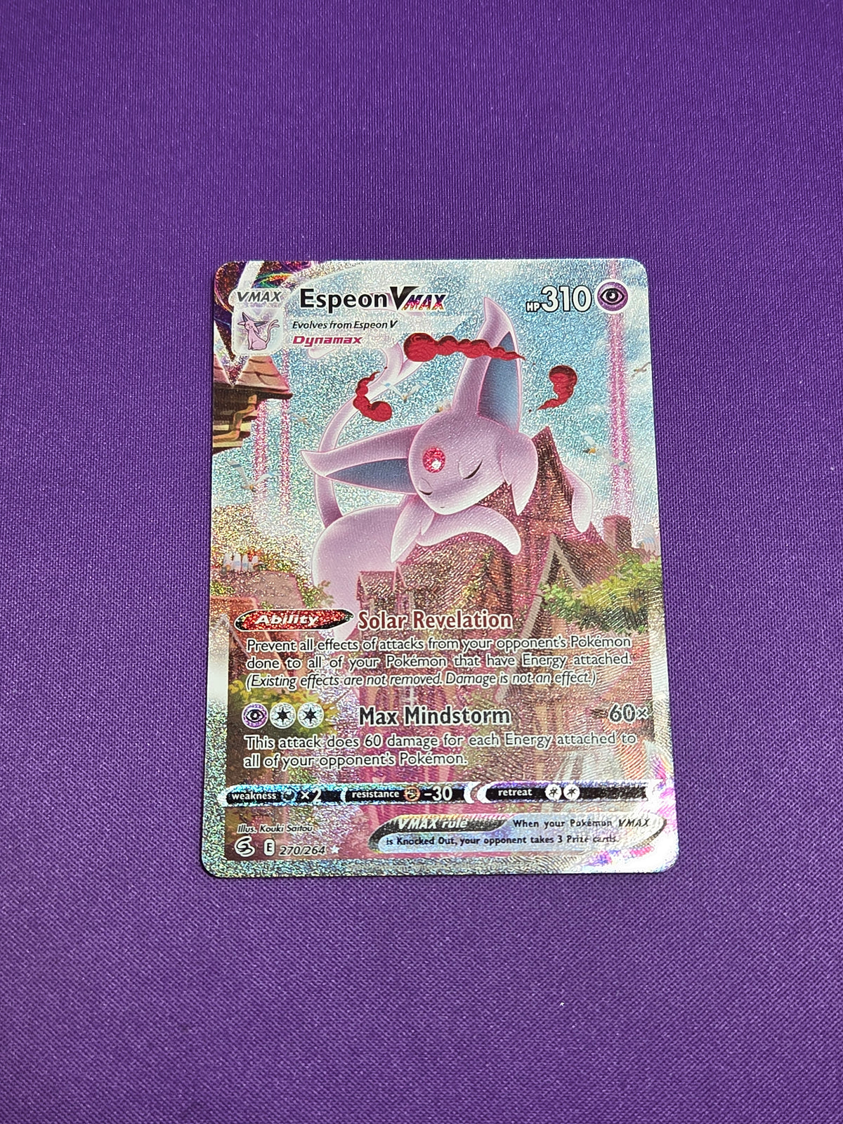 Espeon VMAX (Alternate Art Secret) (270)/264 Secret Rare Holofoil (Cabinet-NM)