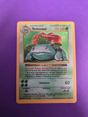 Moderately Played Venusaur #15 Shadowless Base Set (Cabinet-MP)