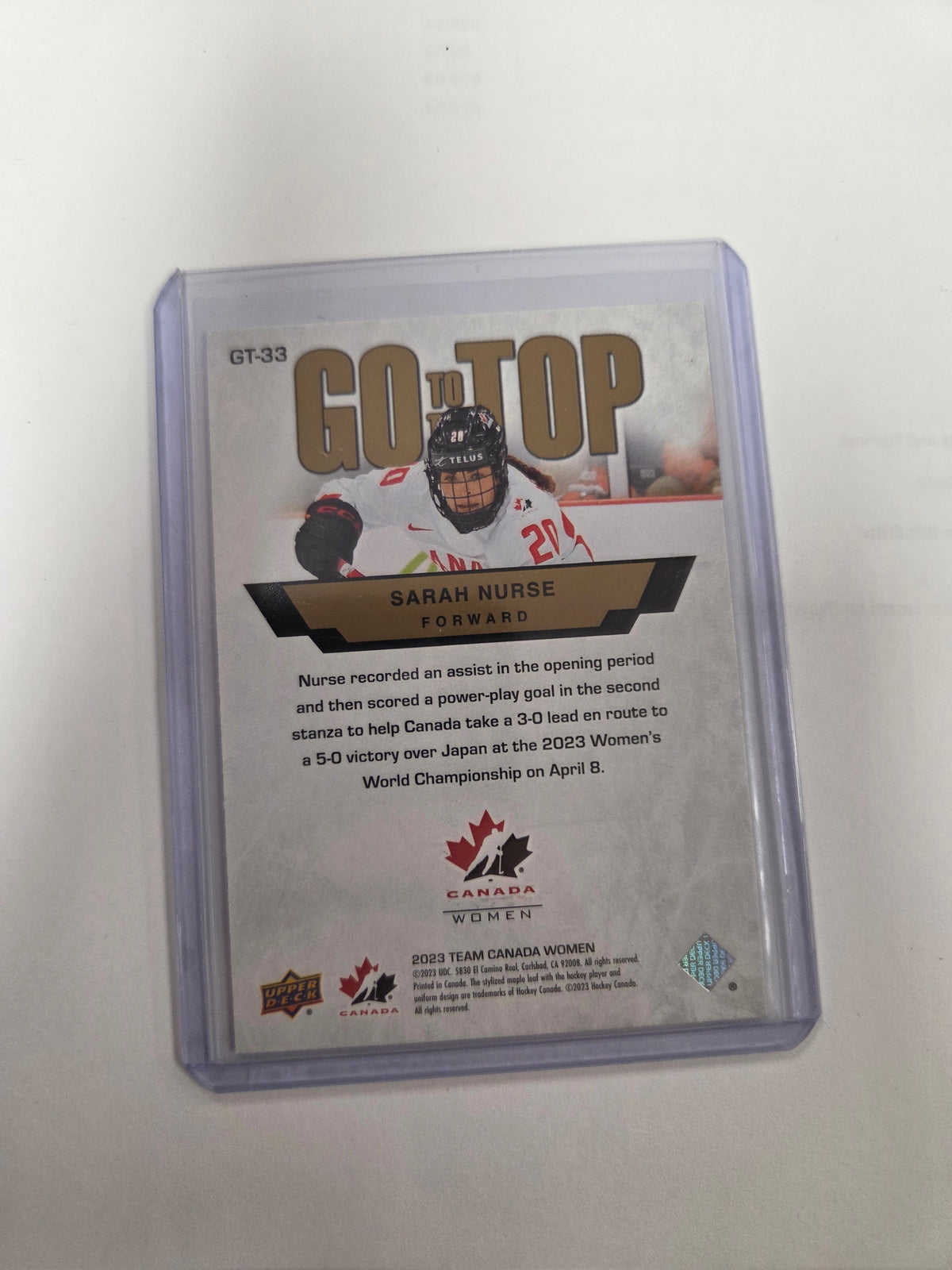 Sarah Nurse Go To The Top #GT-33 2023(cabinet)