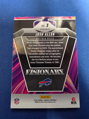 Josh Allen Visionary #3 Panini Mosaic Football (Cabinet-NM)