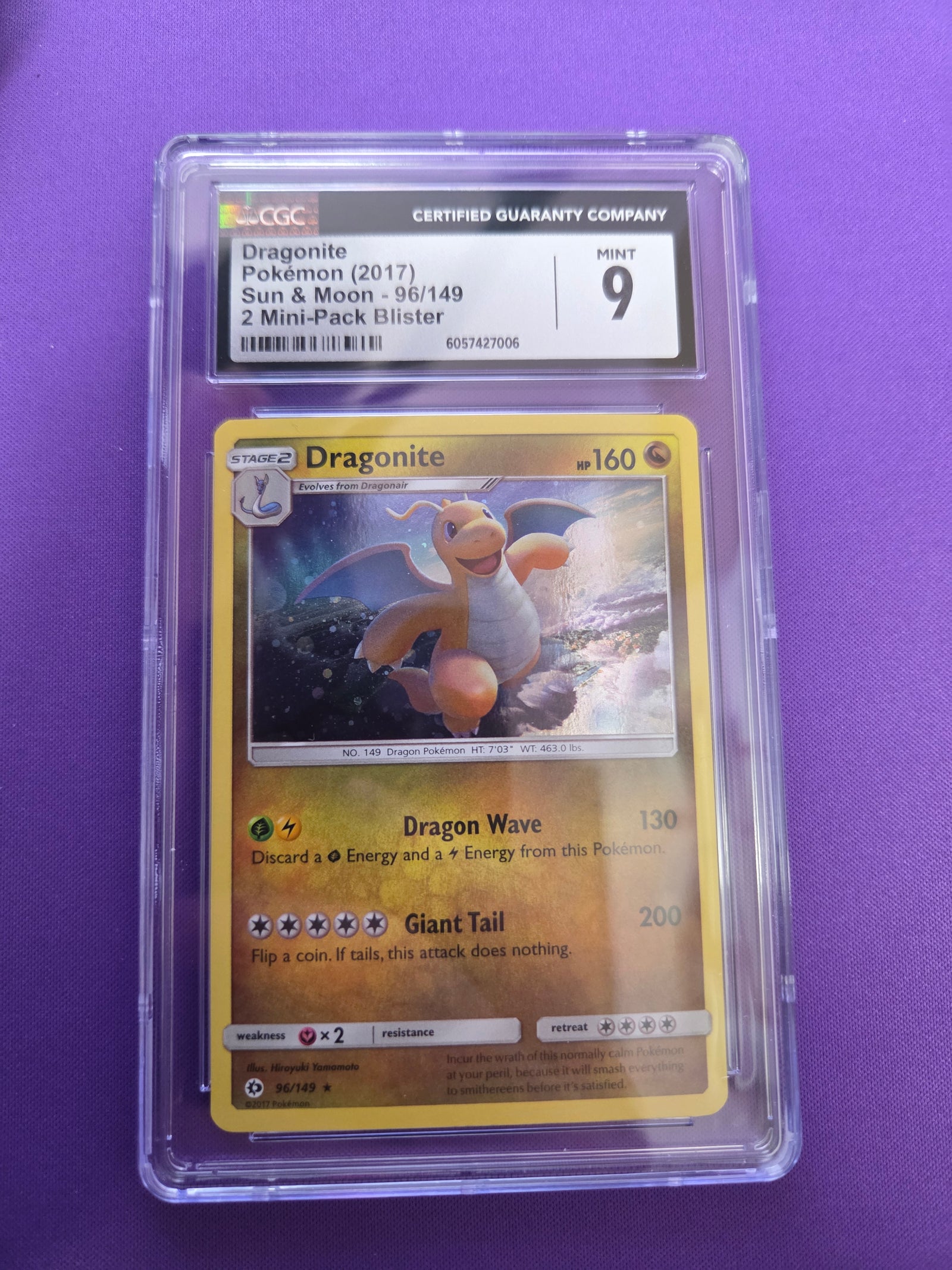 CGC 9 Dragonite Sun & Moon #96 (Cabinet)