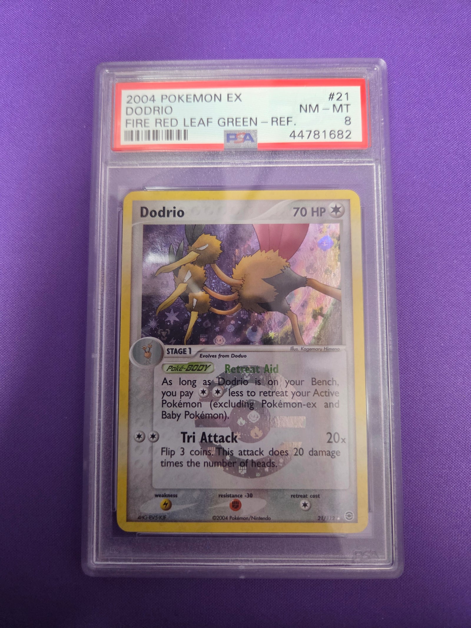 PSA 8 Dodrio #21 Fire Red Leaf Green Reverse Holofoil (Cabinet)