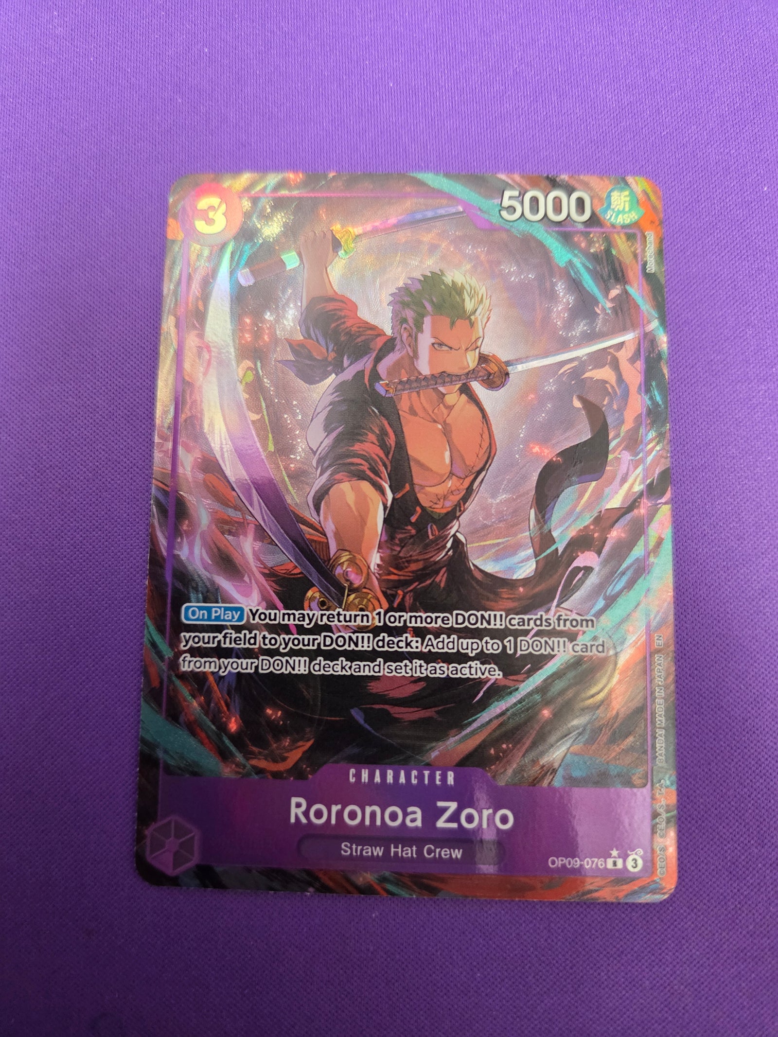 Roronoa Zoro - OP09-076 (Alternate Art) (OP09-076) - Premium Booster -The Best- Vol. 2 Foil (Cabinet-NM)