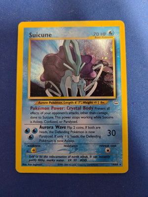 Moderately Played Suicune 14/64 Holo Rare Unlimited Holofoil (Cabinet-MP)