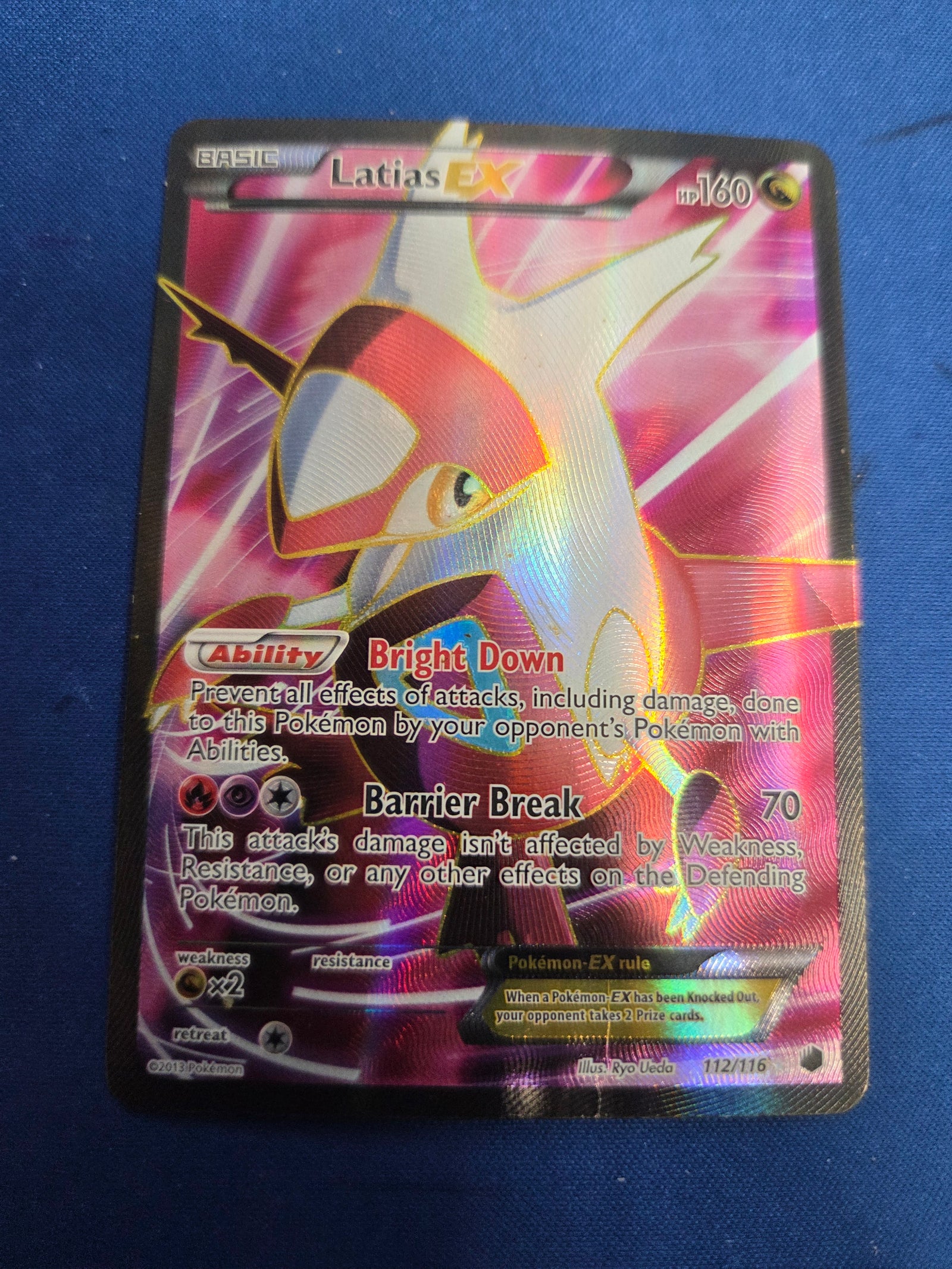 Moderately Played Latias EX (112 Full Art) (112)/116 Ultra Rare Holofoil (Cabinet-MP)