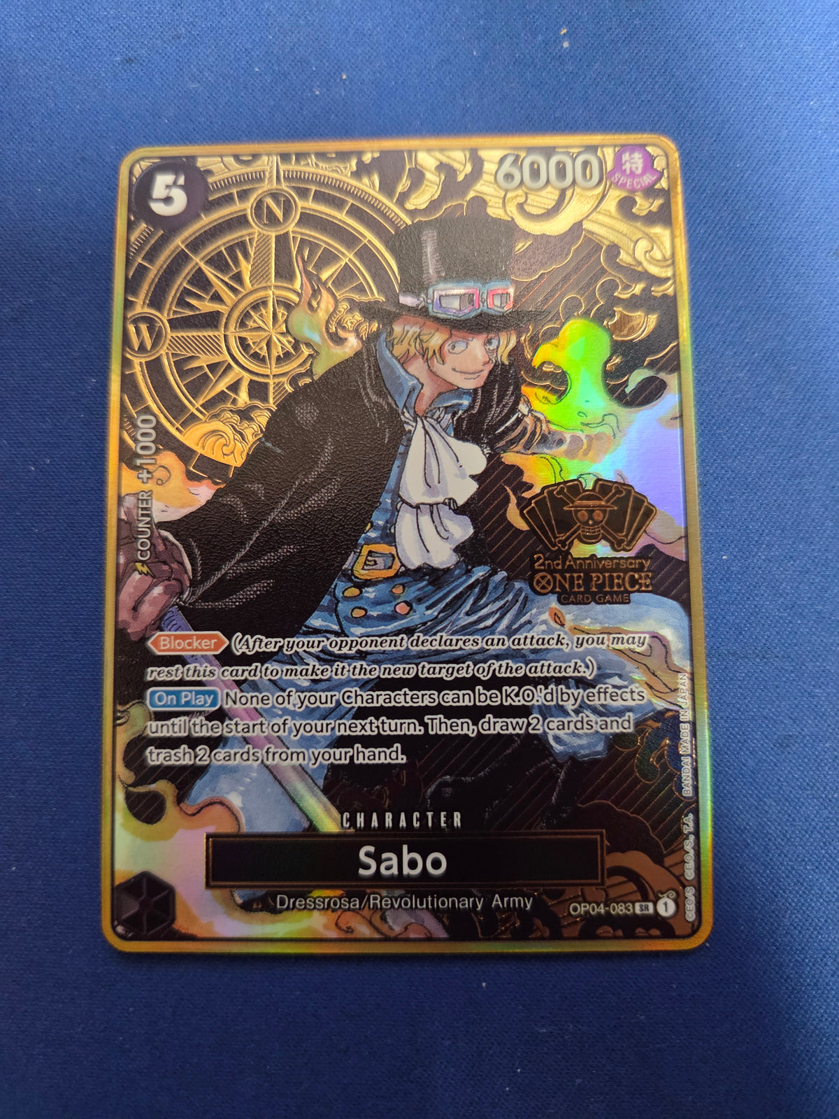 Sabo (One Piece Japanese Version 2nd Anniversary Set) (OP04-083) - One Piece Promotion Cards Foil (Cabinet-NM)