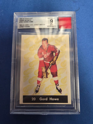 BGS 9 Gordie Howe #PR51 Game Used Jersey Swatch