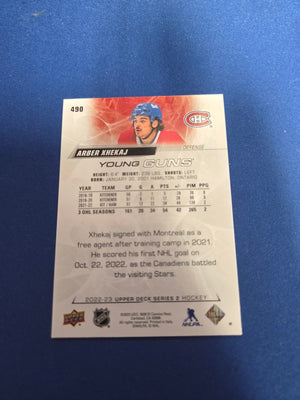 Arber xhekaj #490 Young Guns upper deck series 2 (cabinet-NM)