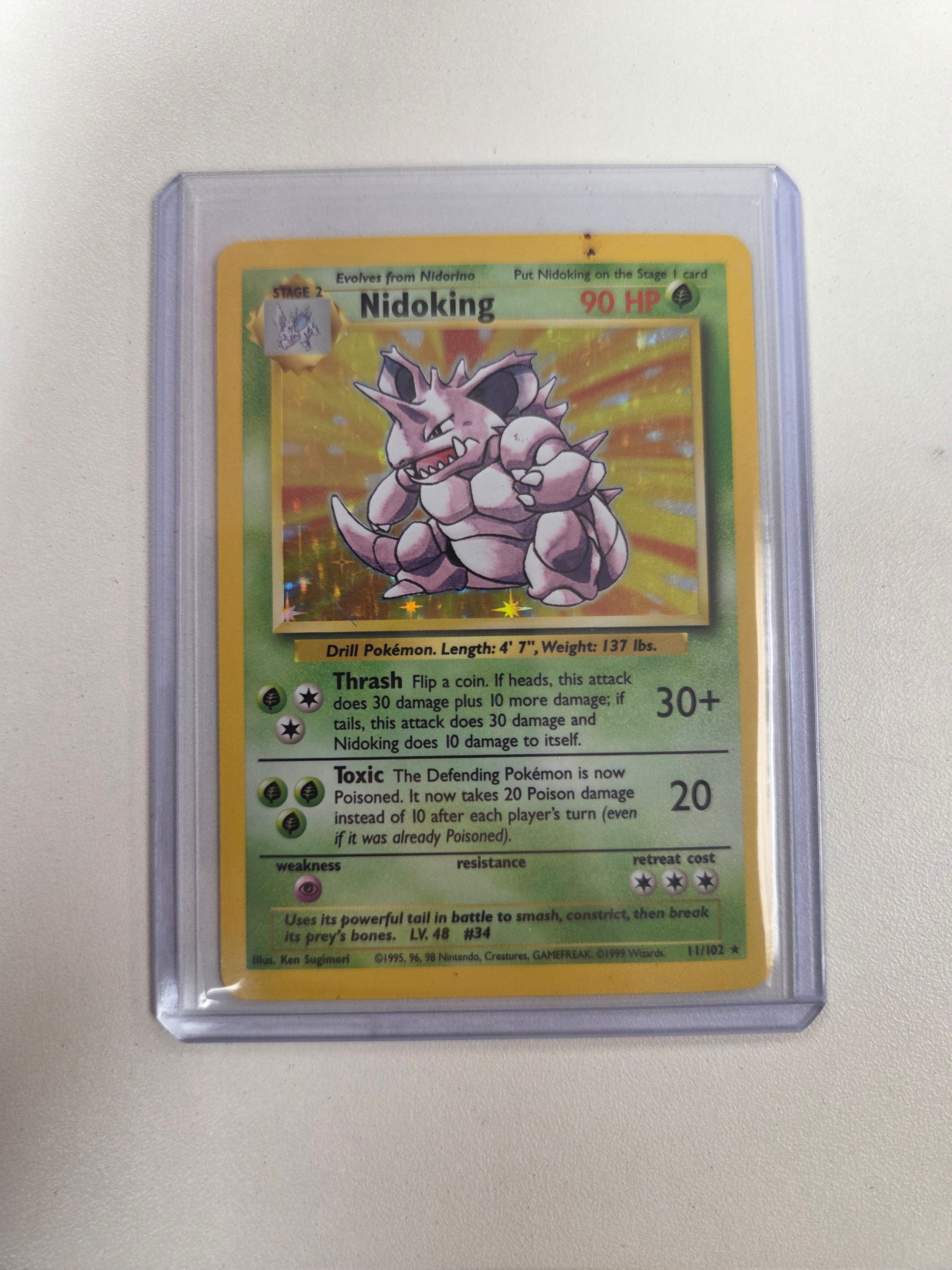 Lightly played Nidoking (11)/102 Holo Rare Holofoil (Cabinet-LP)