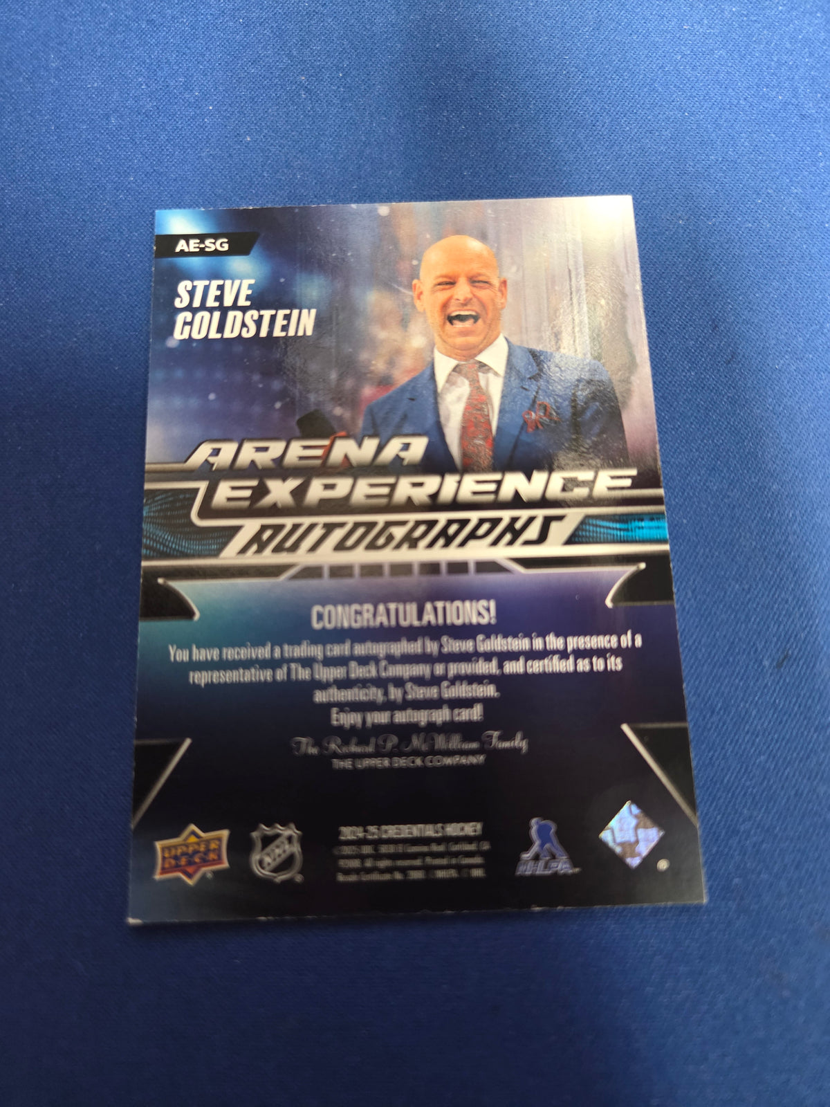 Steve Goldstein arena experience auto #AE-SG 2024-25 credentials (cabinet-NM)