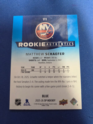Matthew Schaefer #111 Rookie Authentics (cabinet-NM)