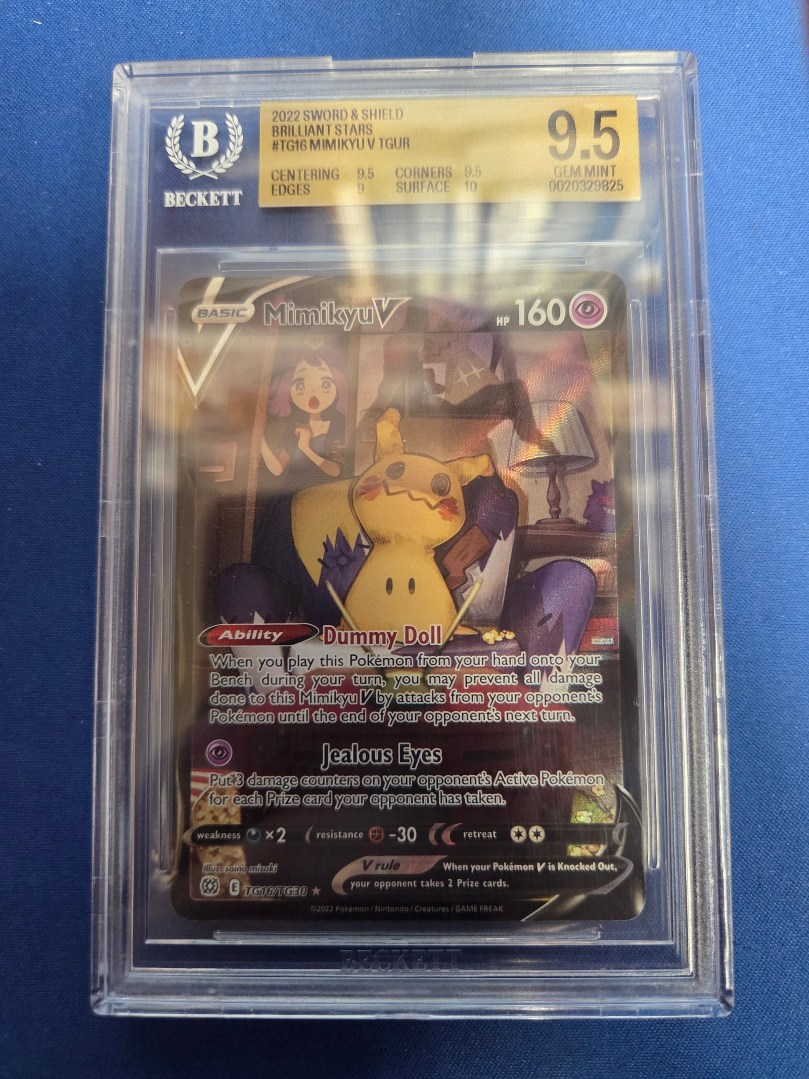 Beckett 9.5 Mimikyu V #TG16 Brilliant Stars