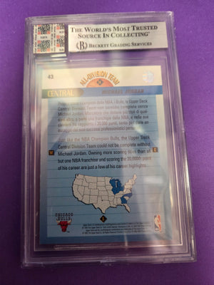 BGS 9 Micheal Jordan Game Used Swatch Jersey Fusion