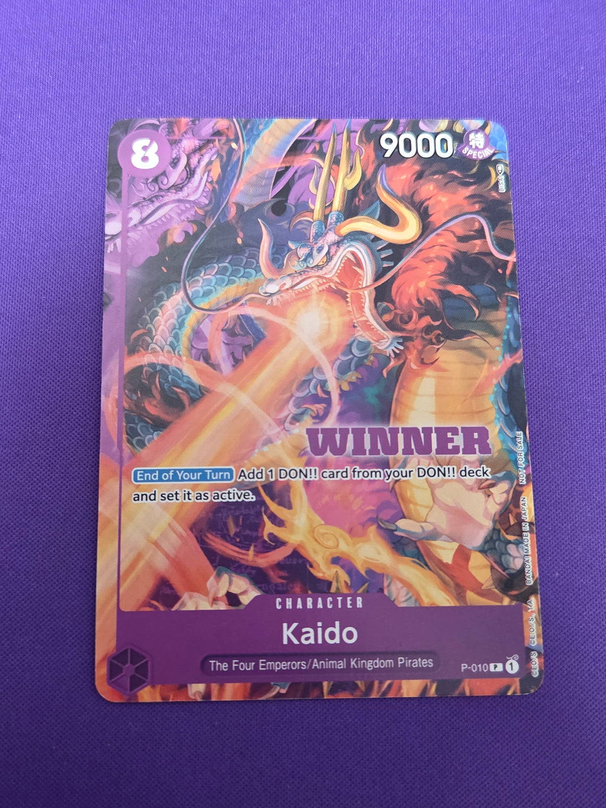 Kaido - P-010 (Winner Pack Vol. 1) (P-010) - One Piece Promotion Cards (Cabinet-NM)