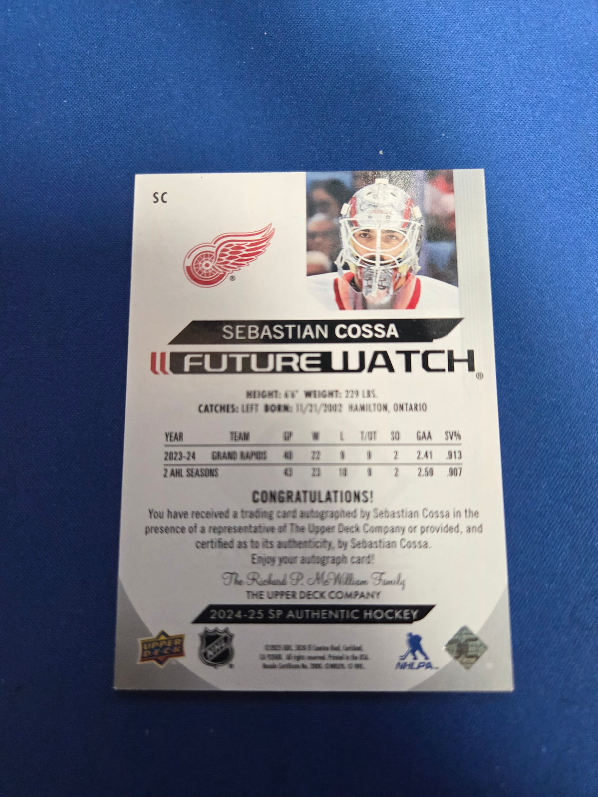 Sebastian Cossa Future watch auto /999 #sc (cabinet-NM)