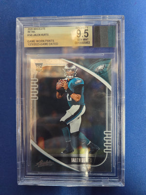 Beckett 9.5 Jalen Hurts #145 rookie 3 color patch (Cabinet)