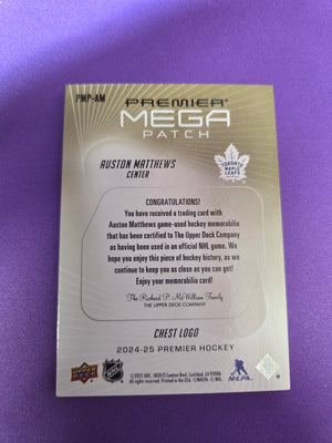 Auston Matthews #PMP-AM Premier Mega Patch 15/24 chest logo (cabinet)