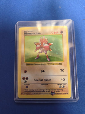 Moderetly Played Hitmonchan (7) Shadowless Holofoil (Cabinet-MP)