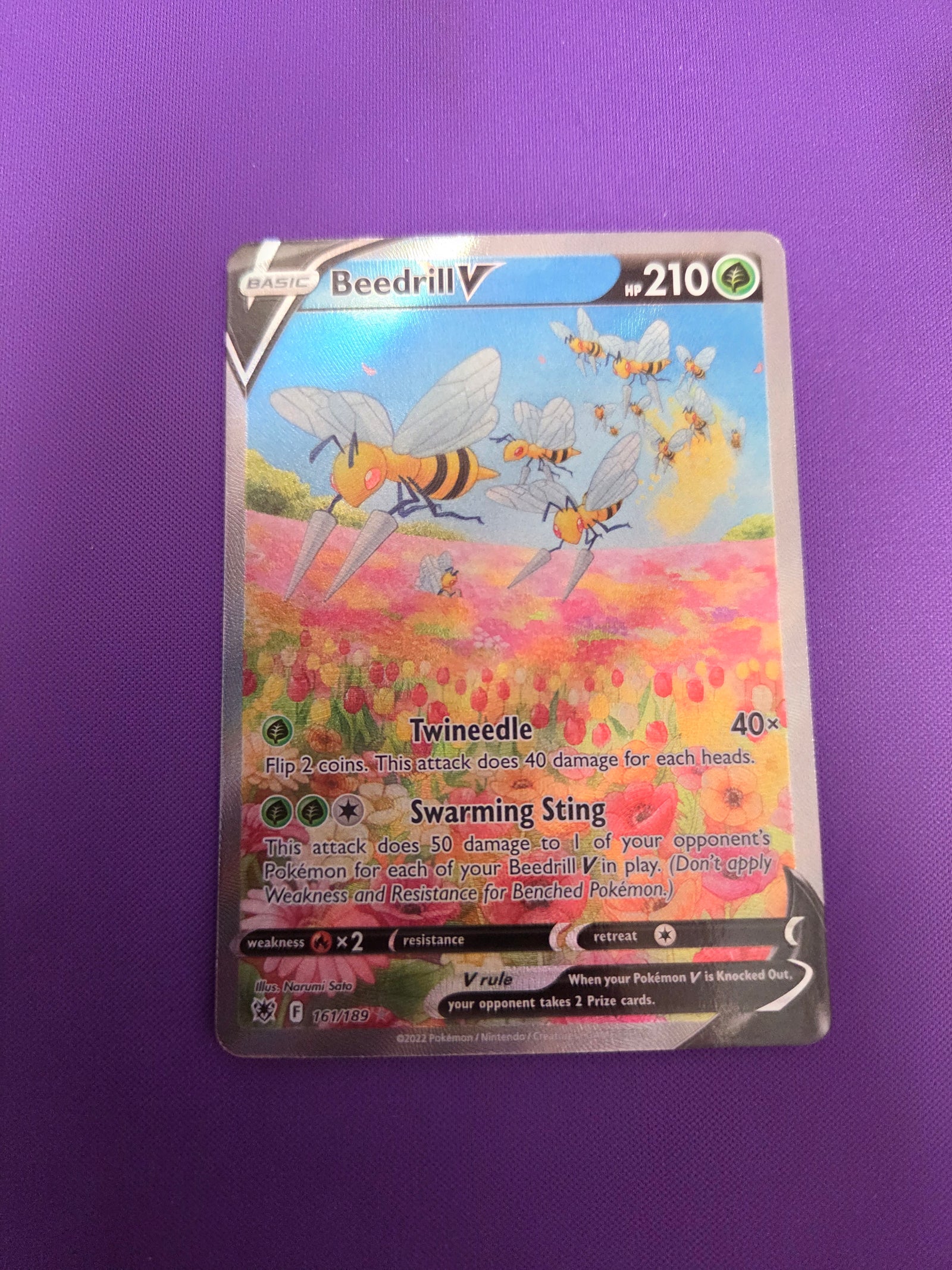 Beedrill V (Alternate Full Art) (161)/189 Ultra Rare Holofoil (Cabinet-NM)
