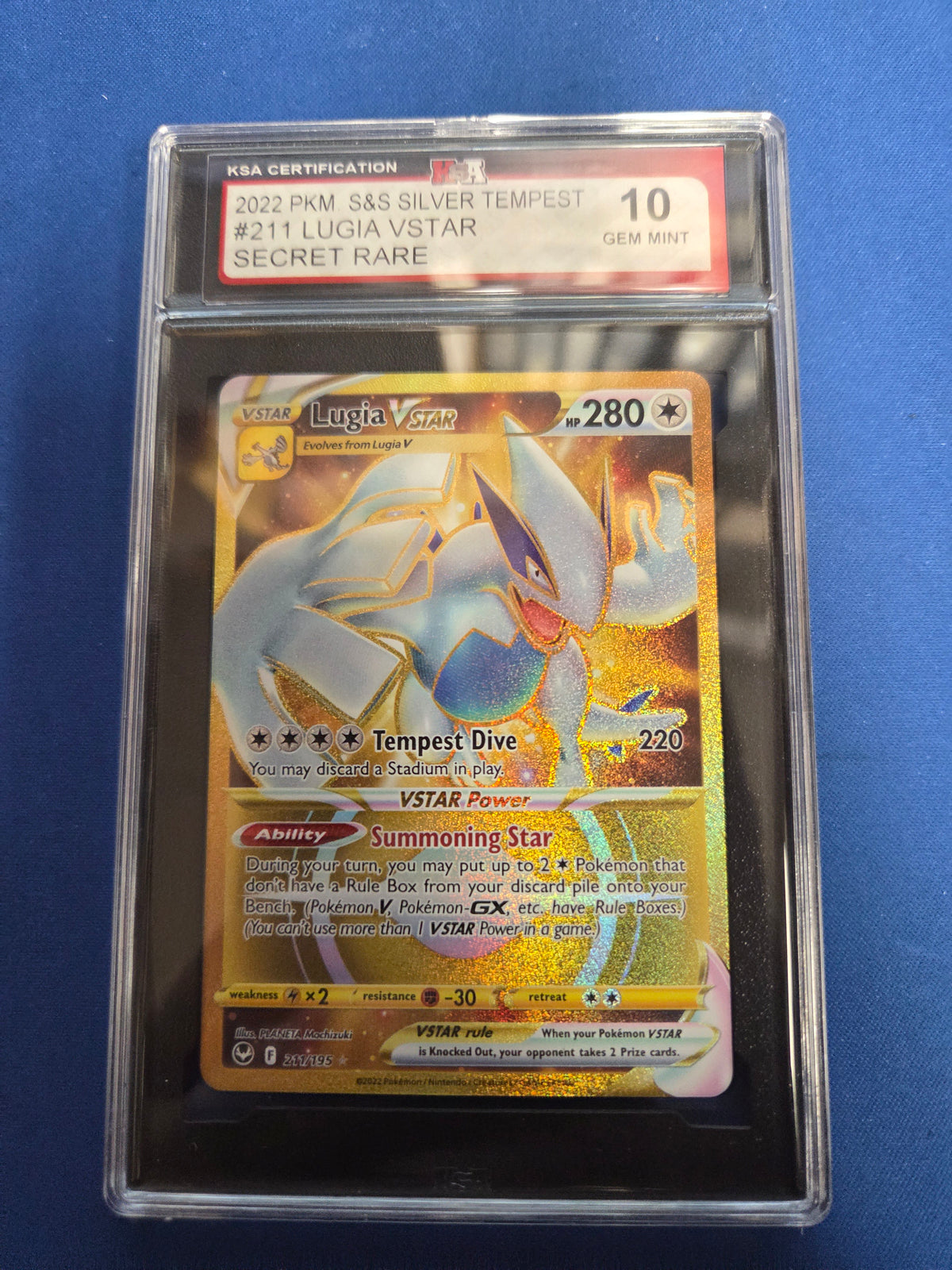 KSA 10 Lugia Vstar #211 Silver Tempest Secret Rare (Cabinet-NM)
