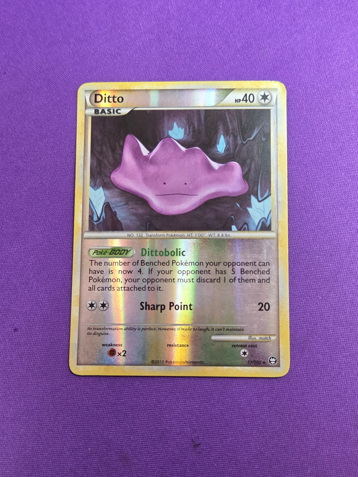 Lightly Played Ditto (17)/102 Rare Reverse Holofoil (Cabinet)