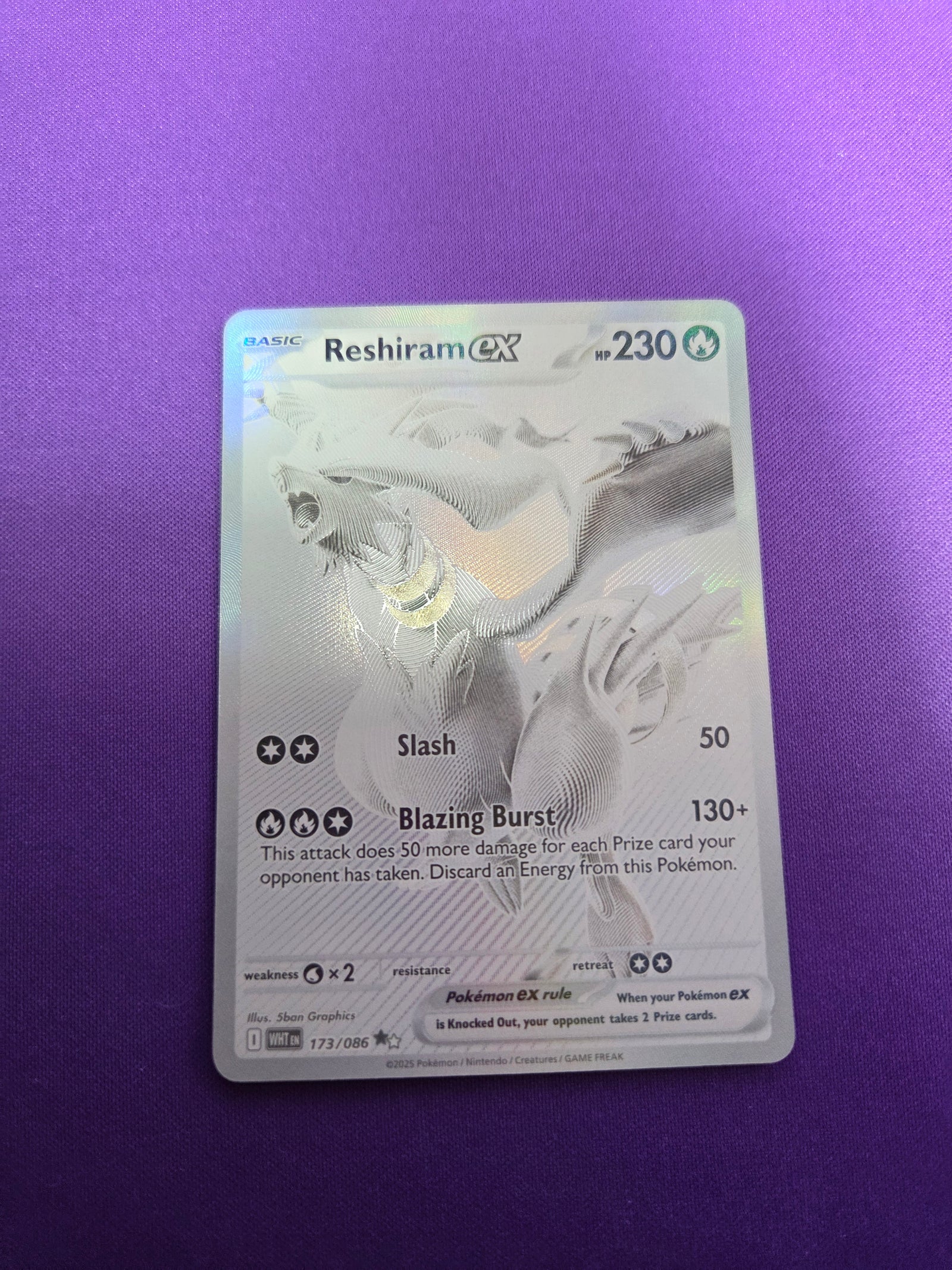 Reshiram ex - 173/086 (173) Black White Rare Holofoil (Cabinet-NM)