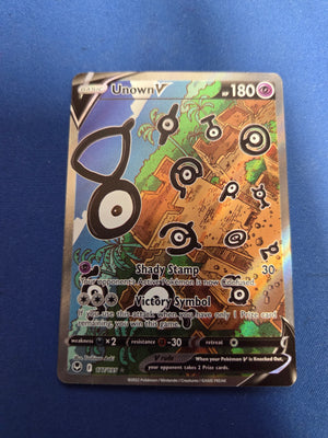 Unown V (Alternate Full Art) (177)/195 Ultra Rare Holofoil (Cabinet-NM)