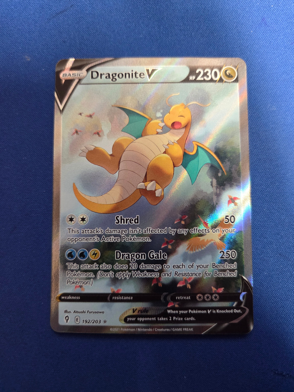 Dragonite V (Alternate Full Art) 192 Evolving Skies Ultra Rare Holofoil (Cabinet-NM)