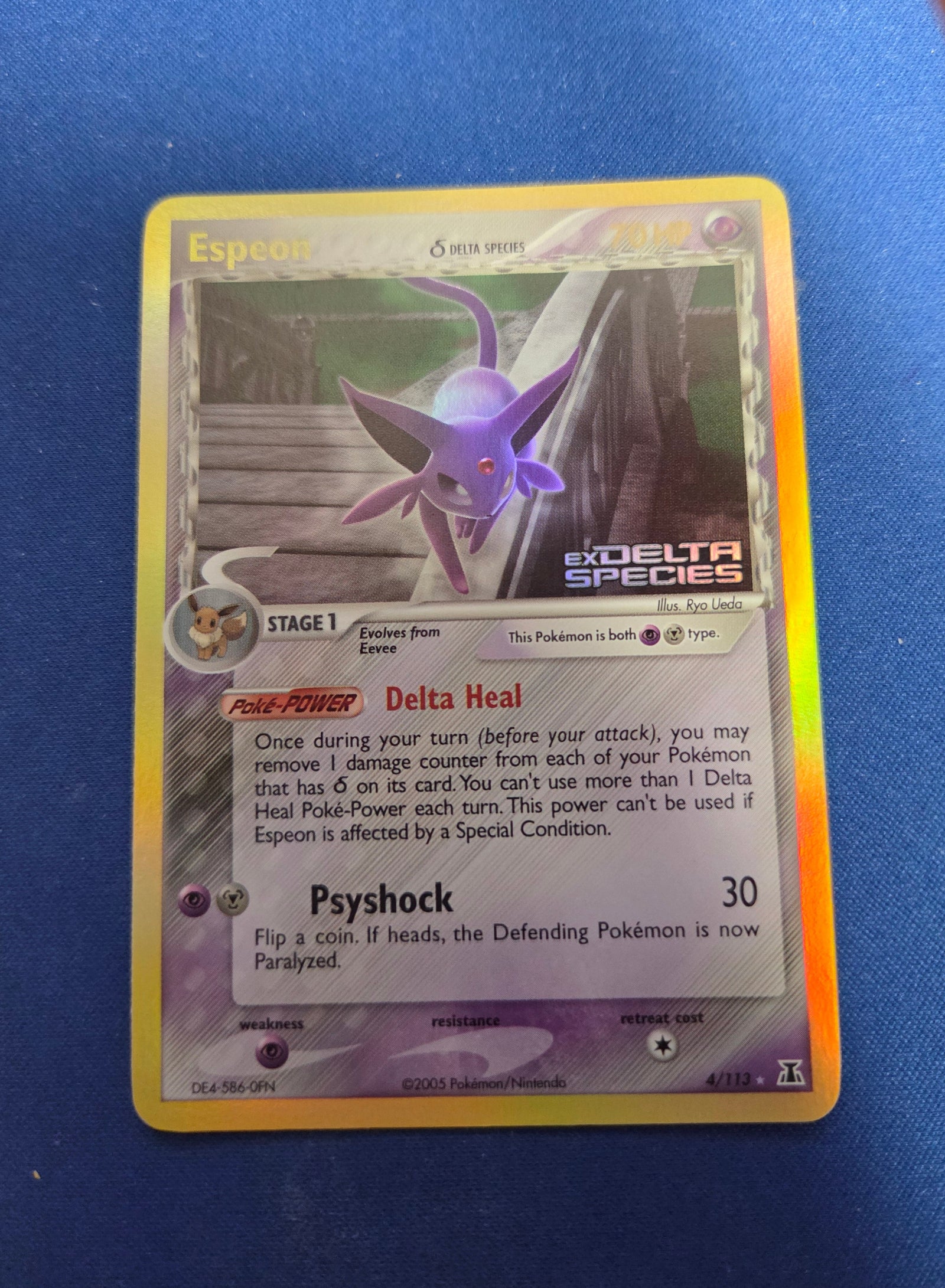 Lightly Played Espeon (Delta Species) (4)/113 Holo Rare Reverse Holofoil (Cabinet-LP)