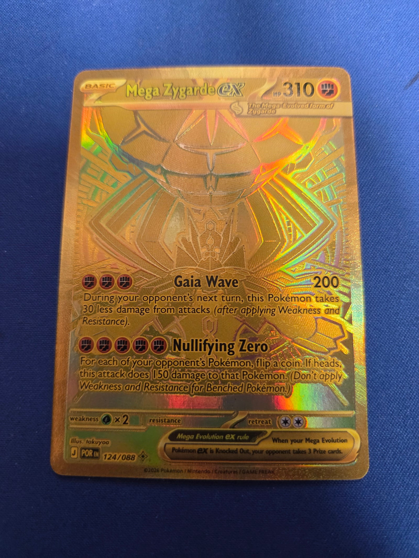 Mega Zygarde ex 124/088 Perfect Order Gold Card (Cabinet-NM)