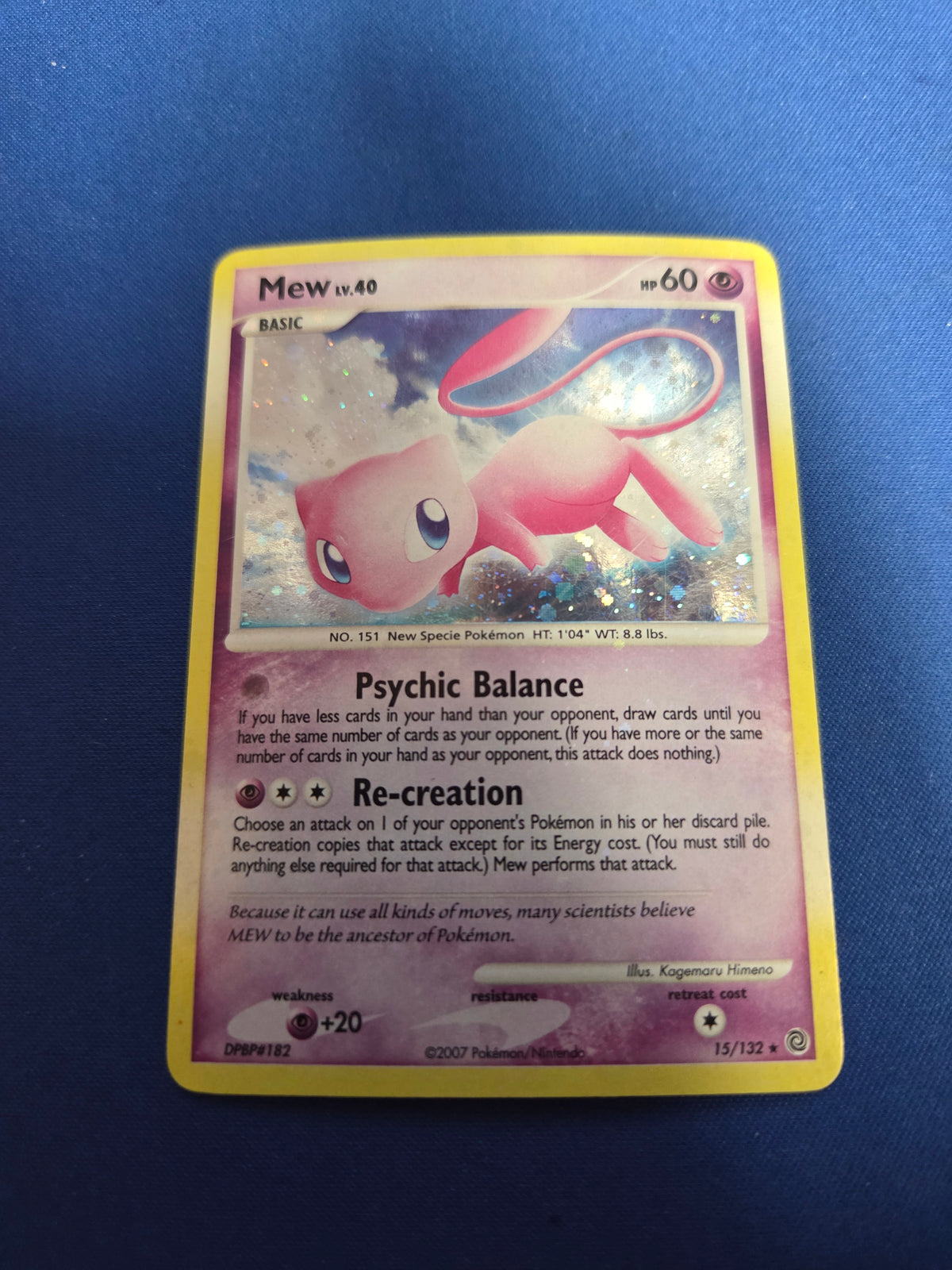 Lightly Played Mew (15)/132 Holo Rare Holofoil (Cabinet-LP)