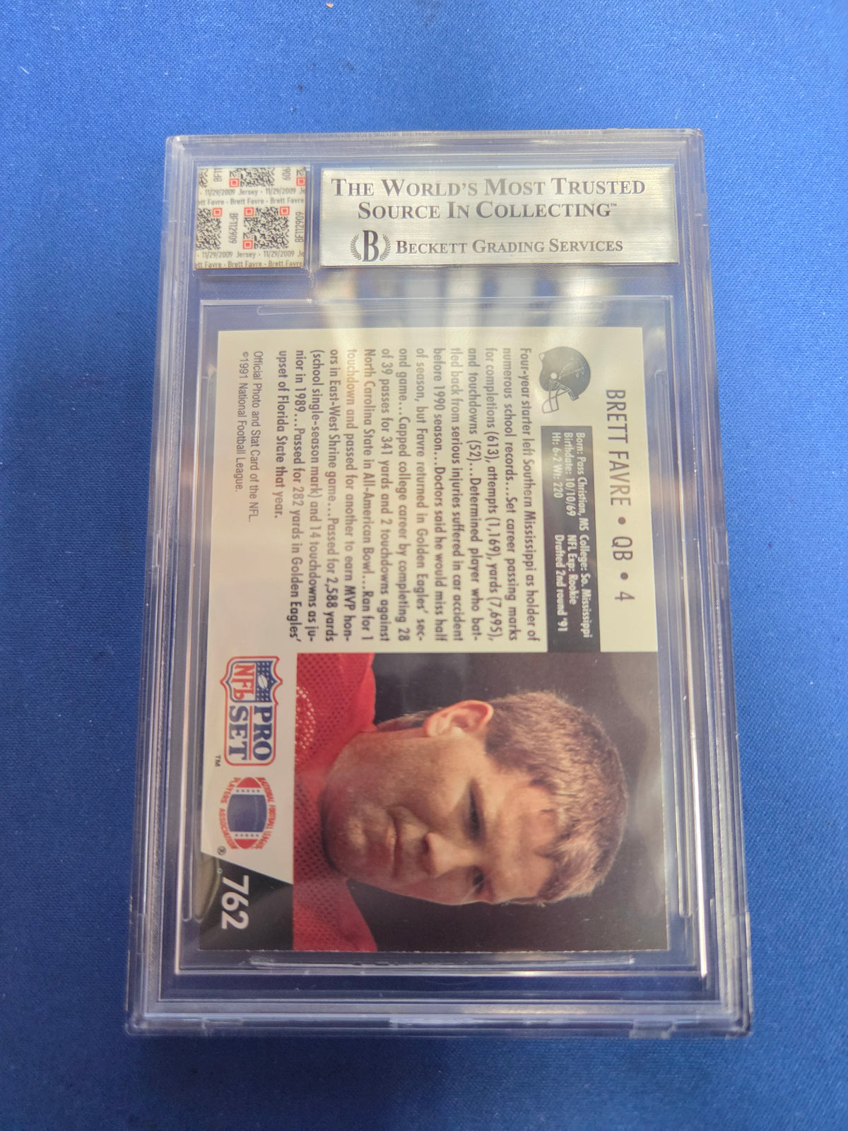 BGS 9 Brett Favre #762 Game Used Jersey