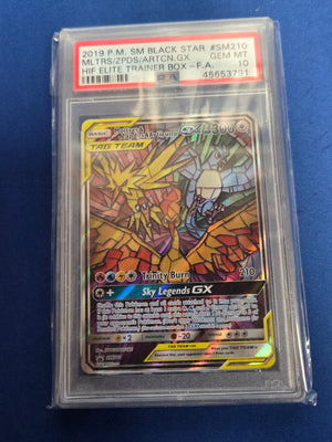 Psa 10 Zapdos/Moltres/Articuno Glass stained birds SM promo #sm210 (Cabinet)
