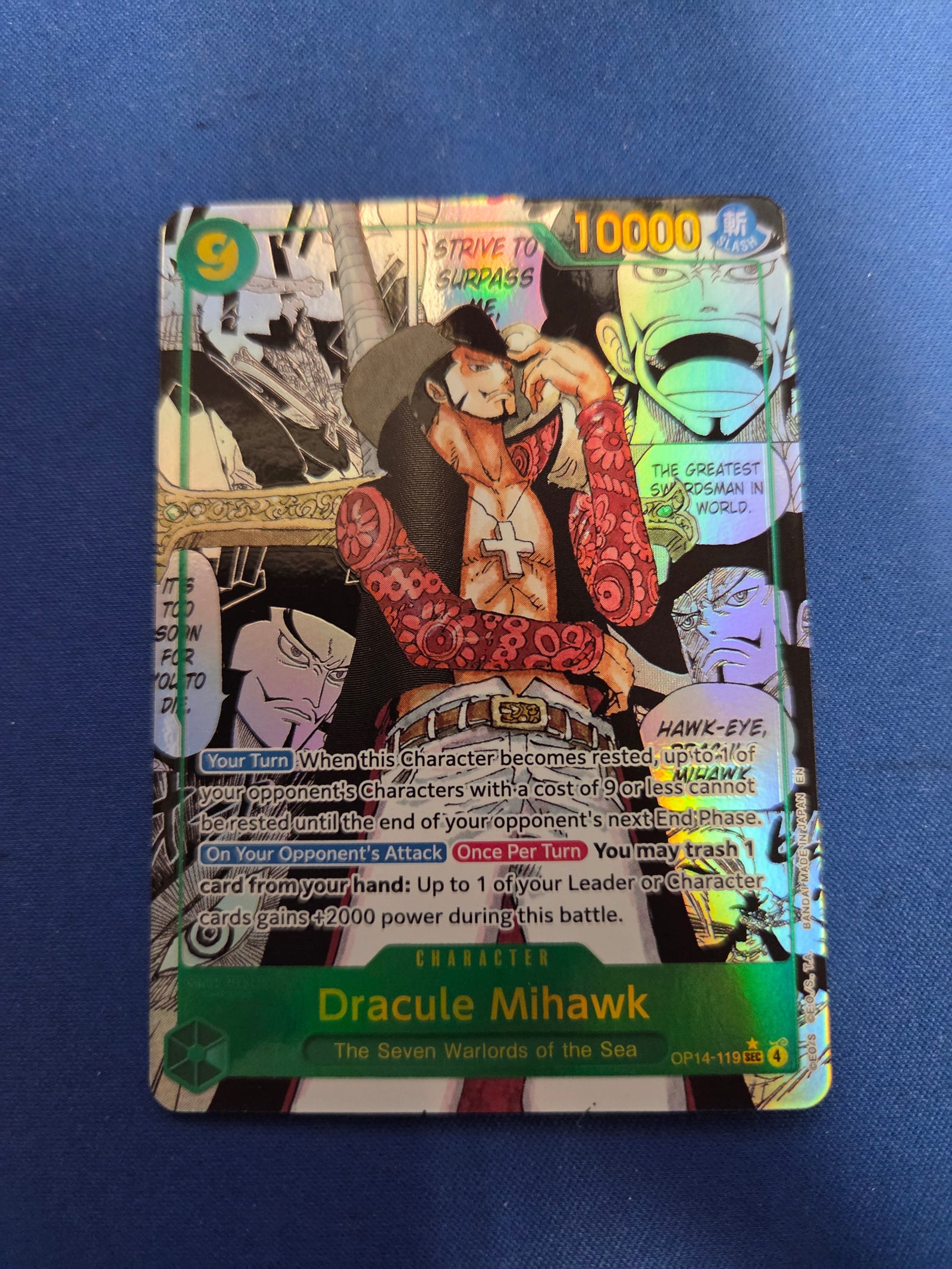 Dracule Mihawk (Manga) (OP14-119) - The Azure Sea's Seven Foil (Cabinet-NM)