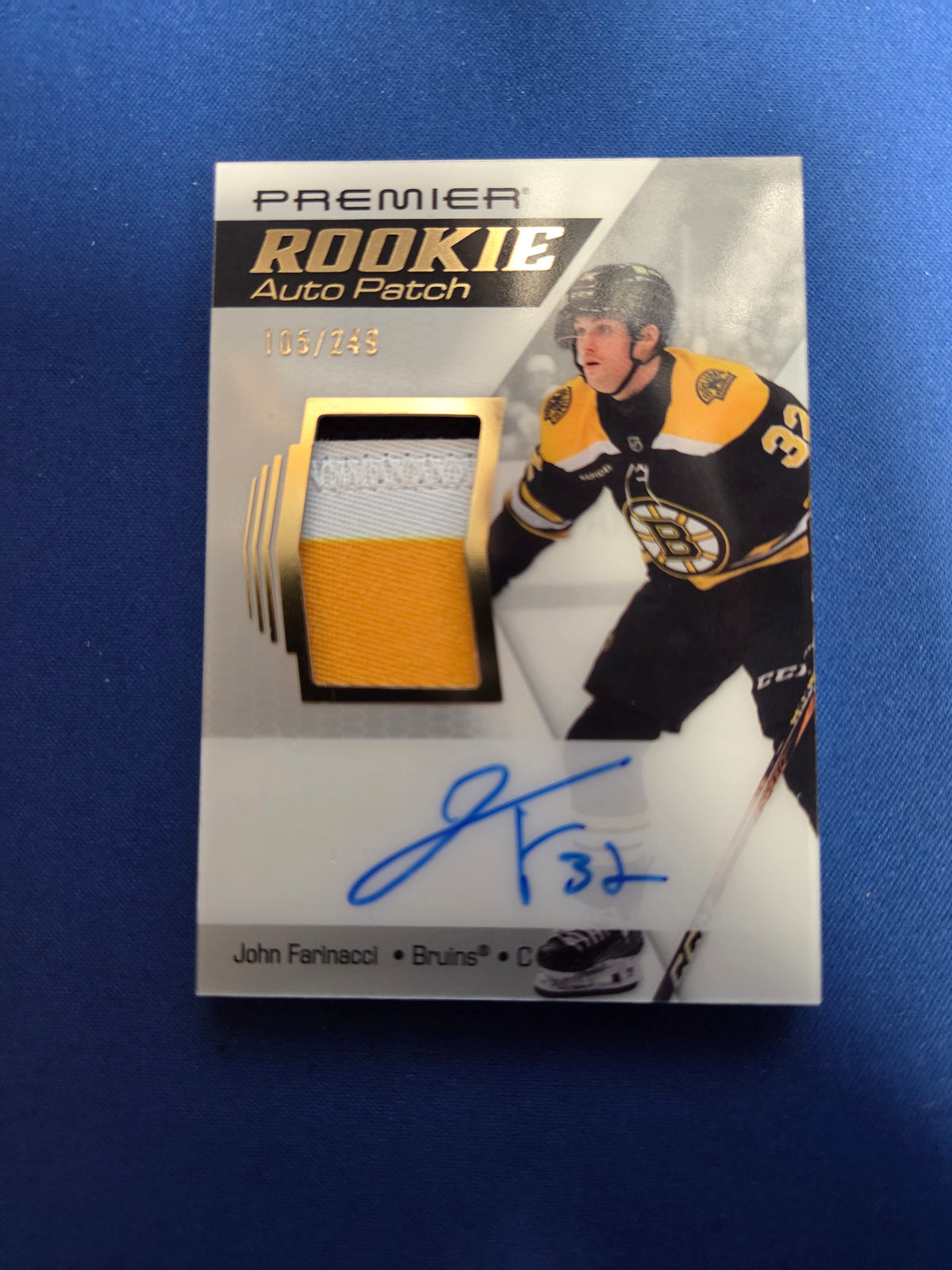 John Farinacci #AR-JF 105/249 Premier Rookie Auto Patch (Cabinet-NM)
