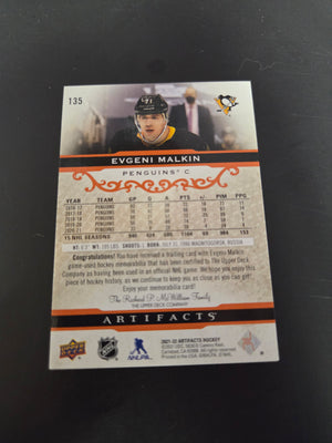 Evgeni Malkin [Material Orange] #135 2021 Upper Deck Artifacts 4/10 (cabinet-NM)