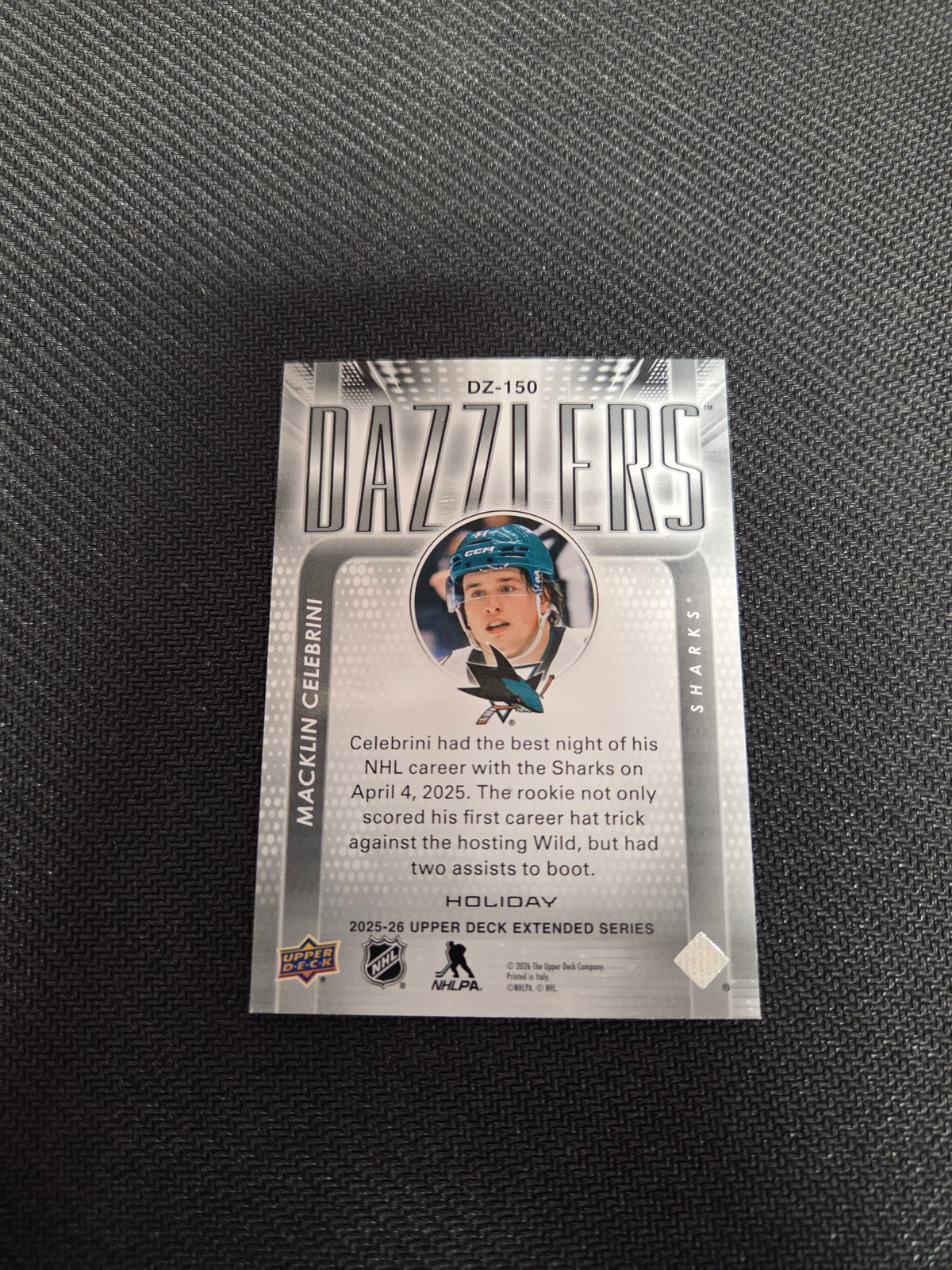 Macklin Celebrini #DZ-150 Holday Dazzler (Cabinet-NM)