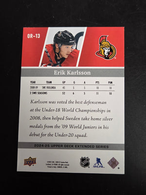 Erik Karlsson OR-13 24/25 Upper Deck Extended Series Young Guns (Cabinet-NM)