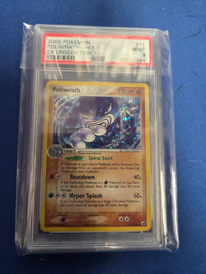 PSA 9 Poliwrath (11)/115 Ex Unseen Forces Holofoil (Cabinet)