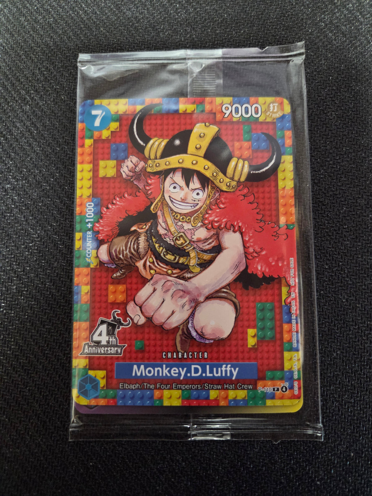 Monkey.D.Luffy (4th Anniversary) (P-110) - (Sealed) One Piece Promotion Cards (Cabinet-NM)