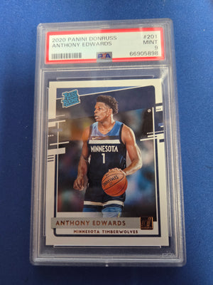 PSA 9 Anthony Edwards Panini Donruss #201 (cabinet)
