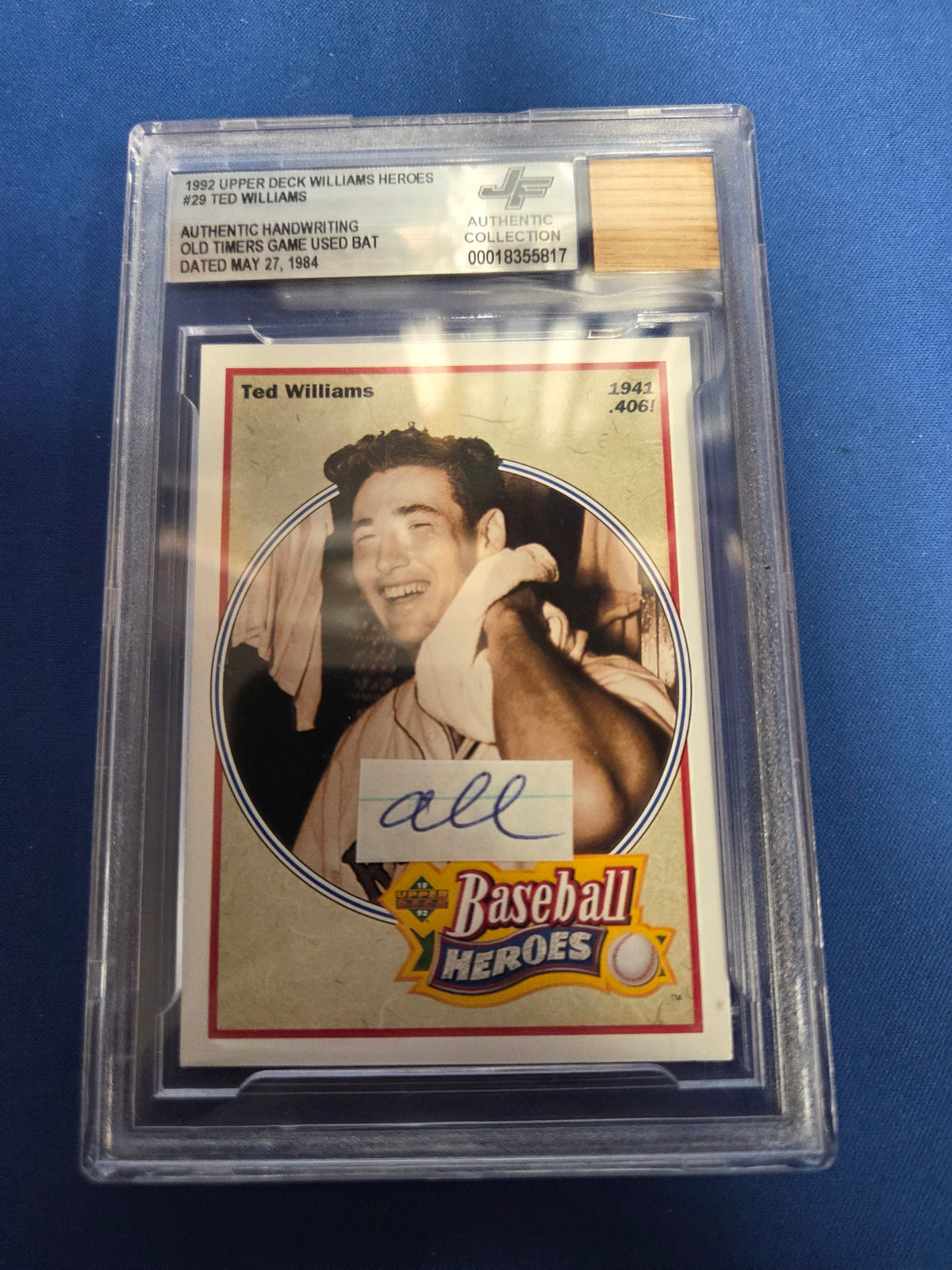 Beckett Authentic Ted Williams #29 Game Used Bat