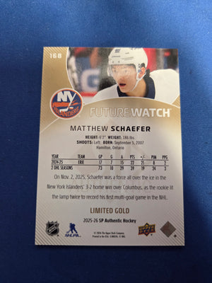 Matthew Schaefer Limited Gold Future Watch 39/99 #168  (cabinet-NM)