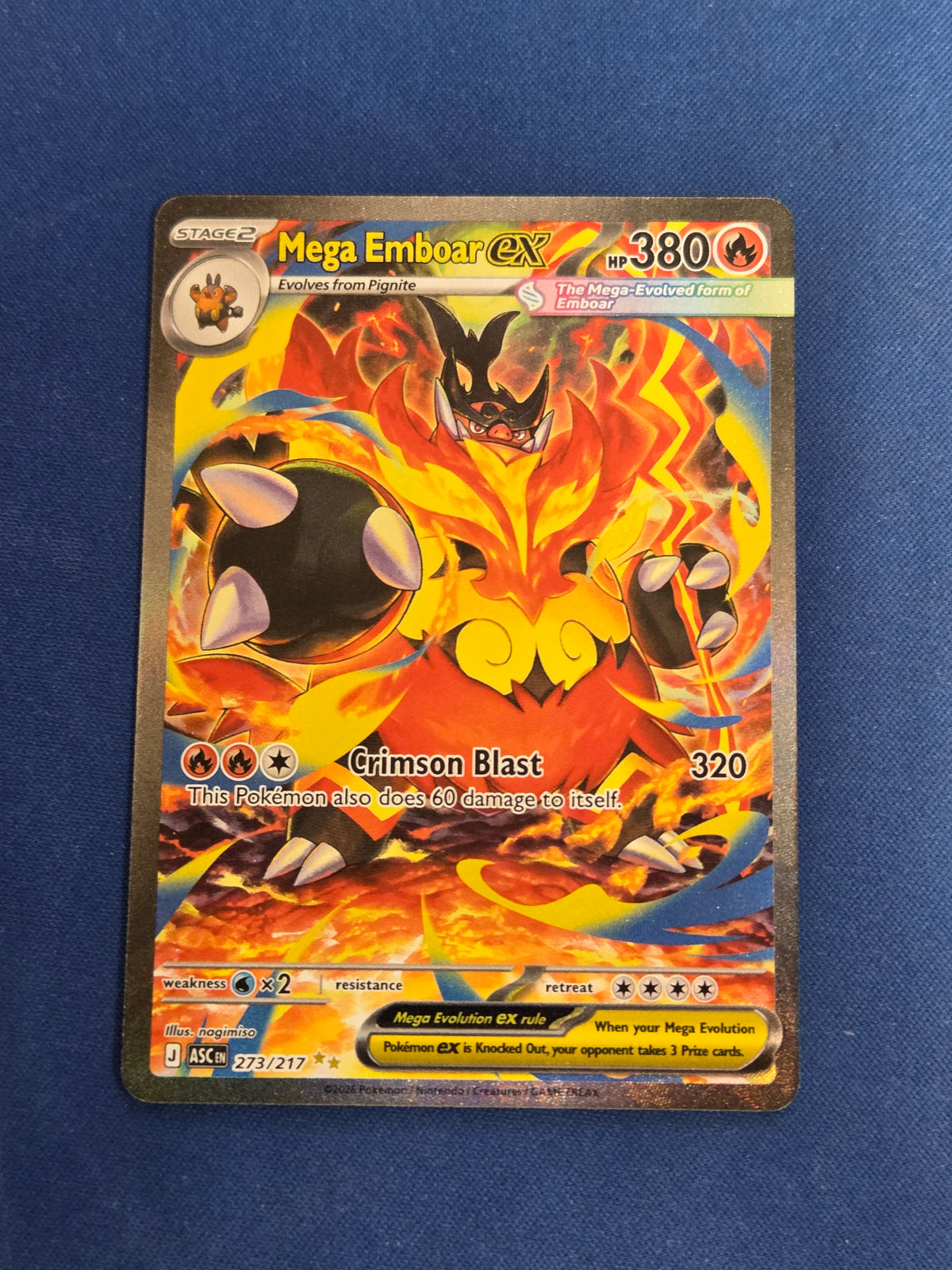Mega Emboar ex - 273/217 Special Illustration Rare Holofoil (Cabinet-NM)