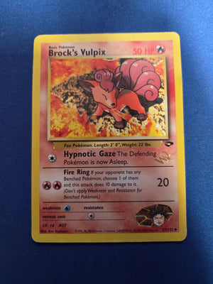 Moderately Played Brock's Vulpix [W Stamped] (37) Promo (Cabinet-MP)