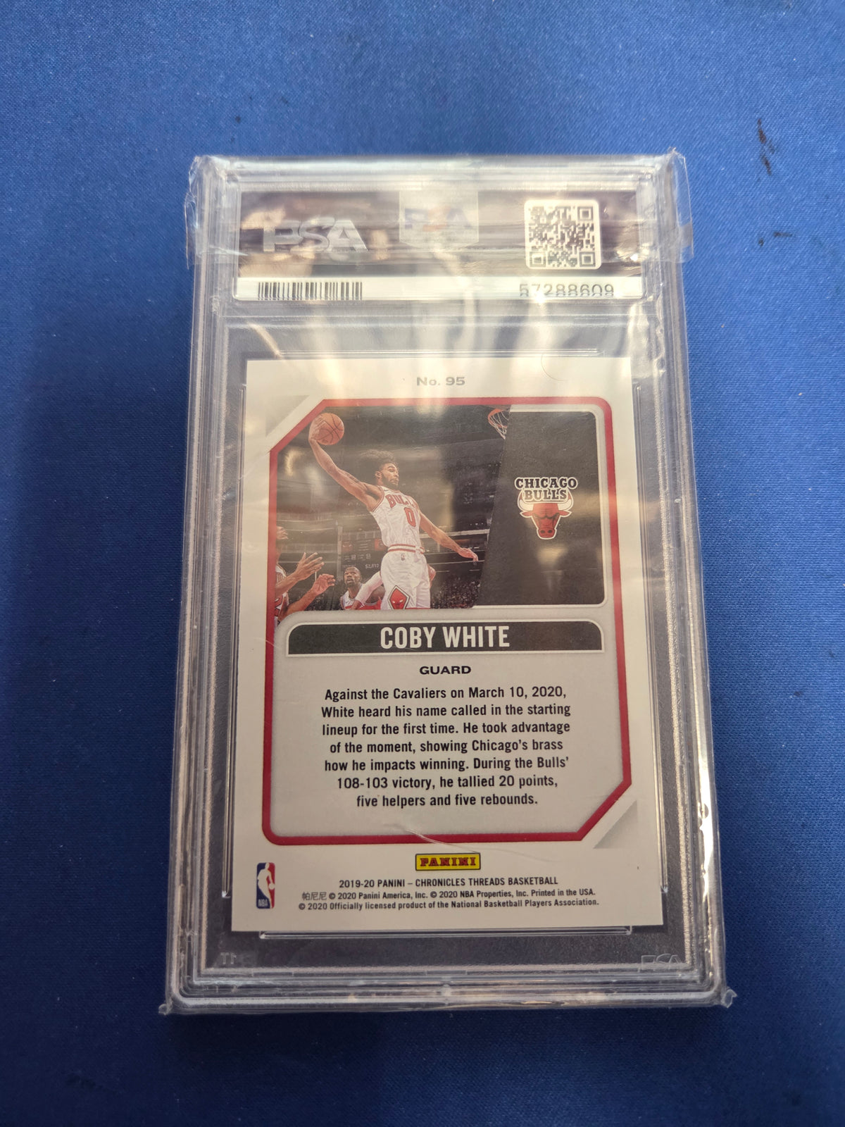 Psa 9 Coby White Panini Chronicles #95 Rookie card (Cabinet)