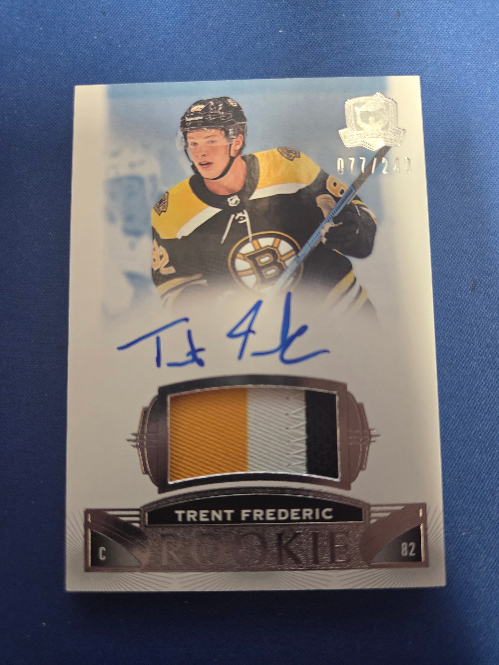 Trent Frederic The Cup 77/249 2019-2020 Rookie #77 logo patch auto (Cabinet-NM)